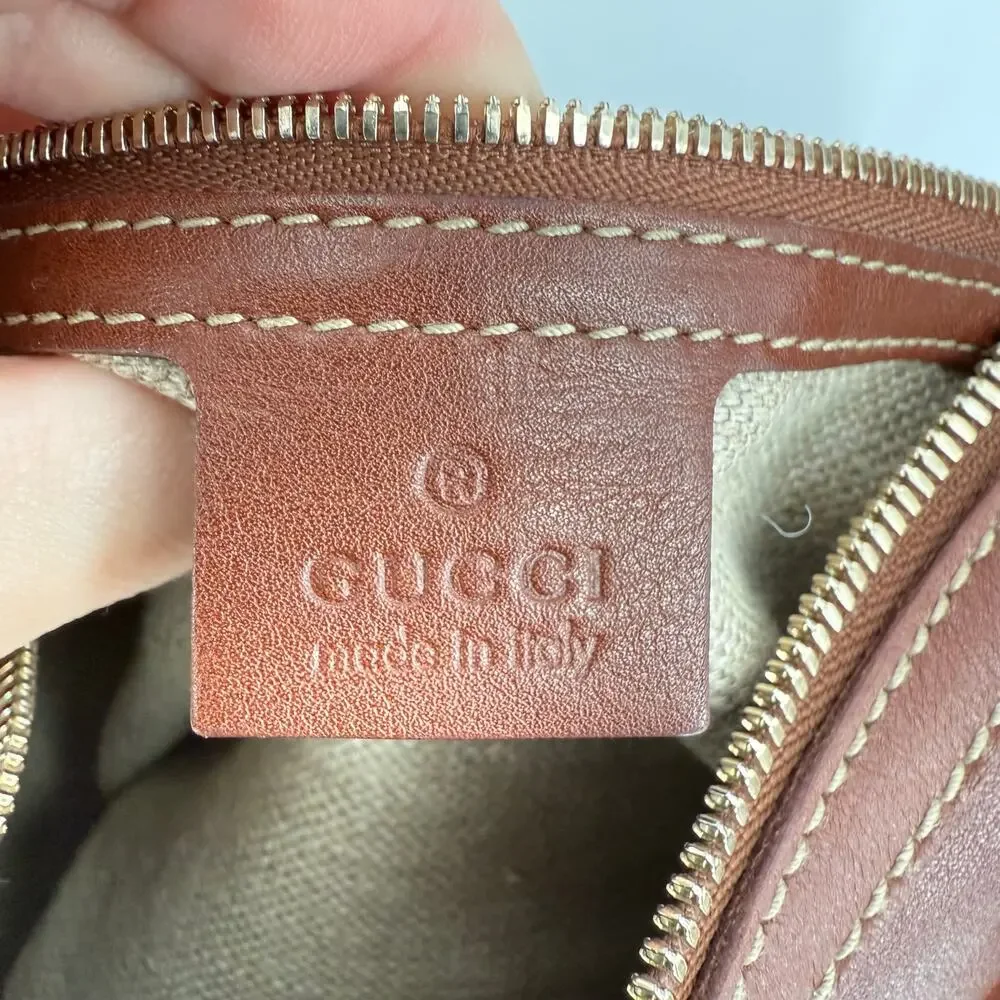 GUCCI Brown Leather Bamboo Amalfi Hobo Shoulder Bag - Picture 10 of 16